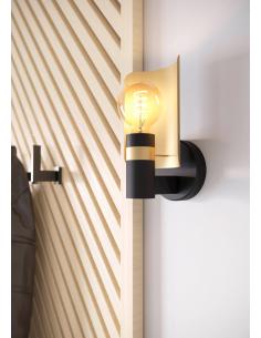 Aplique de pared acero negro y dorado - Eglo Hayes 2