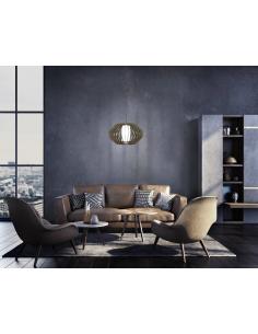 Brown wooden pendant lamp - EGLO Rusticaria 2