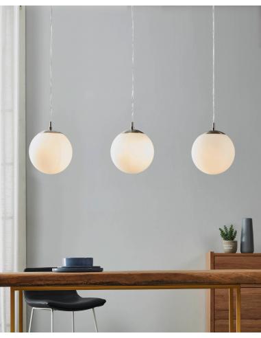 Lámpara Colgante Moderna Con Globo Dorado, Pantalla De Vidrio