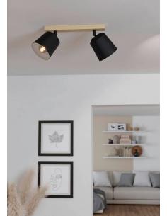 Cotorro 2 light brown steel spotlight - EGLO 2