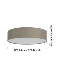 Smart taupe textile LED ceiling light - EGLO Romaoz 2
