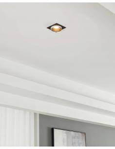 Lámpara empotrada GU10 aluminio negro 9 cm - Eglo Carosso 2