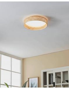 Plafón LED redondo madera marrón Ø38 cm - Eglo Luppineria 2