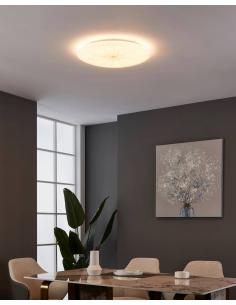 Plafón LED redondo blanco detalles oro Ø51 cm - Eglo Nieves1 2