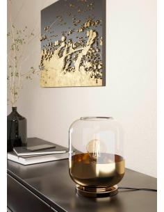 Lámpara de mesa cristal con acero dorado - Eglo Maryvilla 2