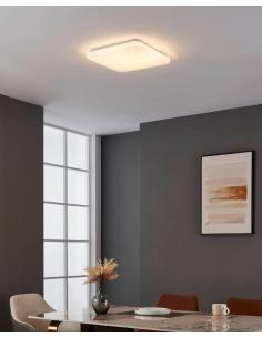 Square white LED ceiling light with gold 38 cm - EGLO Ren 2