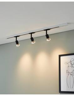 Foco GU10 acero negro para carriles - Eglo Tbbuzz 2