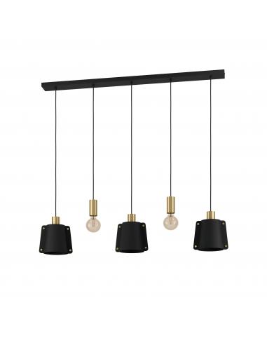 5 light hanging lamp black steel - EGLO Majagua