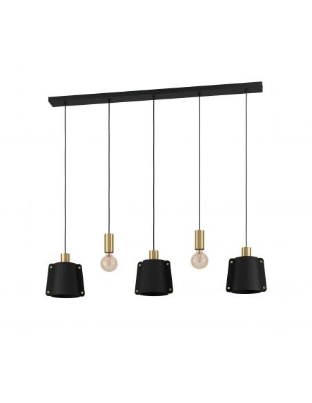 5 light hanging lamp black steel - EGLO Majagua