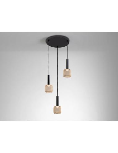 Lámpara 3 luces Negro/Oro - Schuller...