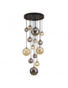 14-light Black-Brass Lamp -...