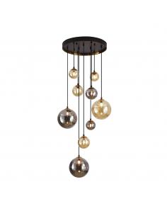 9-light Black-Brass Lamp -...