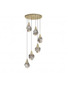 Matte Gold 6 Light Lamp -...