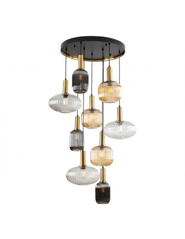 9 light Black-Brass Lamp - SCHULLER...