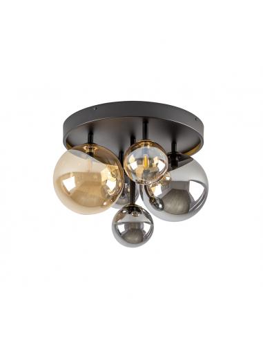 5-light Black-Brass ceiling light -...