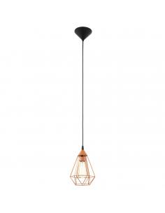 EGLO 94193 - TARBES Copper Pendant Lamp in Black Acrylic and Steel