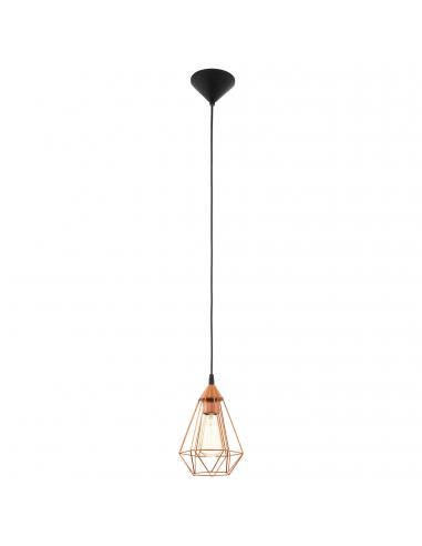 EGLO 94193 - TARBES Copper Pendant Lamp in Black Acrylic and Steel