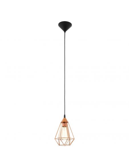 EGLO 94193 - TARBES Copper Pendant Lamp in Black Acrylic and Steel