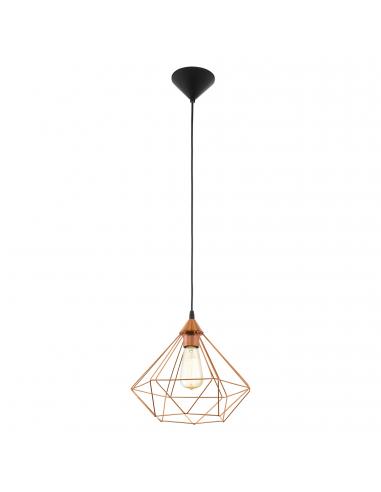 EGLO 94194 - TARBES Copper Pendant Lamp in Black Acrylic and Steel