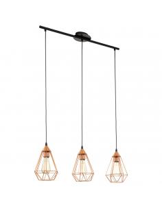 EGLO 94195 - TARBES Copper Pendant Lamp in Black Steel and Steel