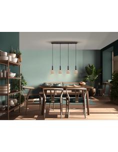 Lámpara 4 luces Negro/Oro -... 2