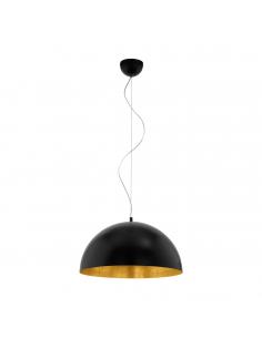 EGLO 94228 - GAETANO LED pendant lamp in black steel and steel, plastic