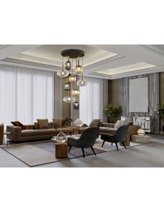 9 light Black-Brass Lamp -... 2