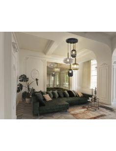 Black-Brass 4-light lamp -... 2