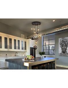 9-light Black-Brass Lamp -... 2