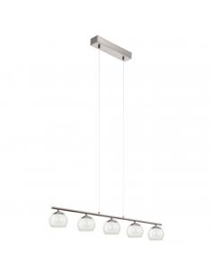 EGLO 94319 - ASCOLESE LED pendant lamp in matte nickel steel and glass, satin glass