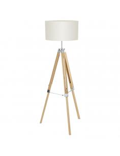 EGLO 44114 - LANTADA Living Room Lamp in Wood, natural steel and Textile