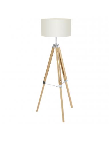 EGLO 44114 - LANTADA Living Room Lamp in Wood, natural steel and Textile