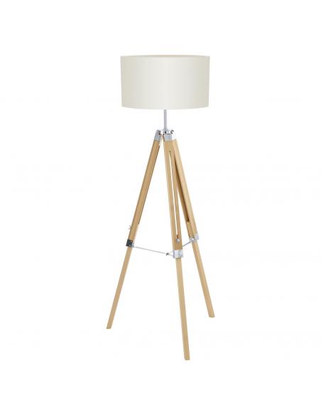 EGLO 44114 - LANTADA Living Room Lamp in Wood, natural steel and Textile