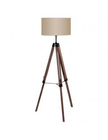 EGLO 44115 - LANTADA Living Room Lamp in Wood, Hazelnut Steel and Textile