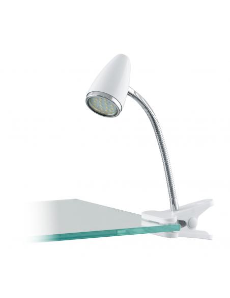 EGLO 94329 - RICCIO 1 LED Clip Lamp in Acrylic, white steel, chrome and Steel