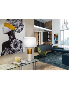 White Marble Table Lamp -... 2