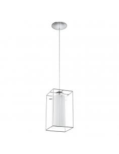EGLO 94377 - LONCINO 1 Crystal pendant lamp in Chrome Steel and Glass, satin glass