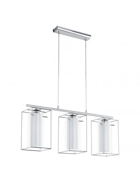 EGLO 94378 - LONCINO 1 Crystal pendant lamp in Chrome Steel and Glass, satin glass