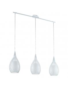 EGLO 94388 - RAZONI Crystal Pendant Lamp in White Steel and Satin Glass, Steel
