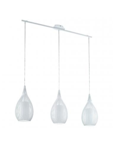 EGLO 94388 - RAZONI Crystal Pendant Lamp in White Steel and Satin Glass, Steel