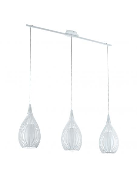 EGLO 94388 - RAZONI Crystal Pendant Lamp in White Steel and Satin Glass, Steel