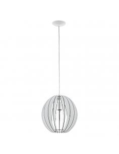 EGLO 94438 - COSSANO Wooden Pendant Lamp in White Steel and Wood