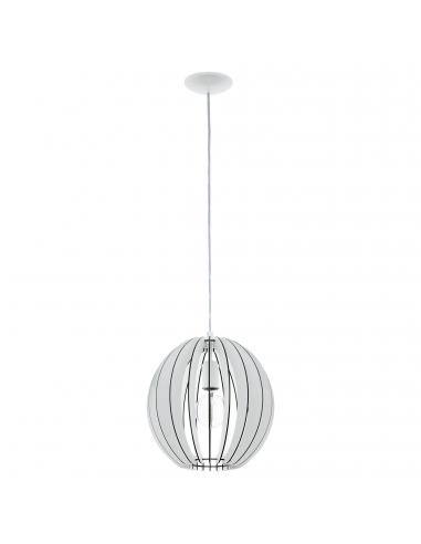 EGLO 94438 - COSSANO Wooden Pendant Lamp in White Steel and Wood