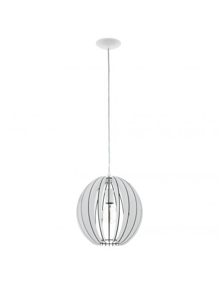 EGLO 94438 - COSSANO Wooden Pendant Lamp in White Steel and Wood