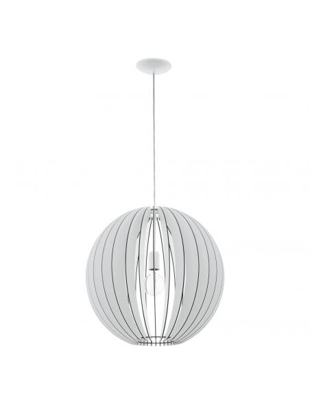 EGLO 94439 - COSSANO Wooden Pendant Lamp in White Steel and Wood