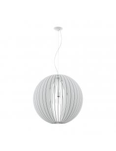 EGLO 94441 - COSSANO Wooden Pendant Lamp in White Steel and Wood