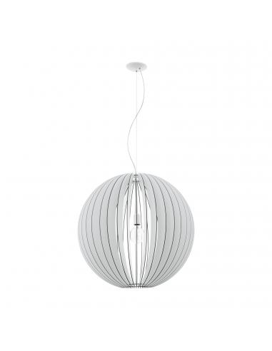 EGLO 94441 - COSSANO Wooden Pendant Lamp in White Steel and Wood