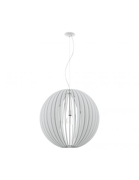 EGLO 94441 - COSSANO Wooden Pendant Lamp in White Steel and Wood