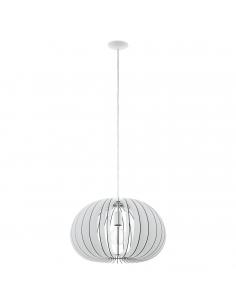 EGLO 94442 - COSSANO Wooden Pendant Lamp in White Steel and Wood