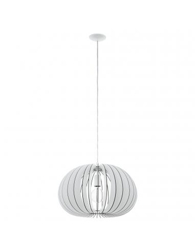 EGLO 94442 - COSSANO Wooden Pendant Lamp in White Steel and Wood
